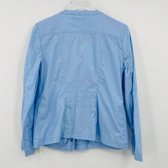 Chico's Size 0 Small Blue Long Sleeve Zip Up Lightweight Utility Jacket Casual - Picture 9 of 9